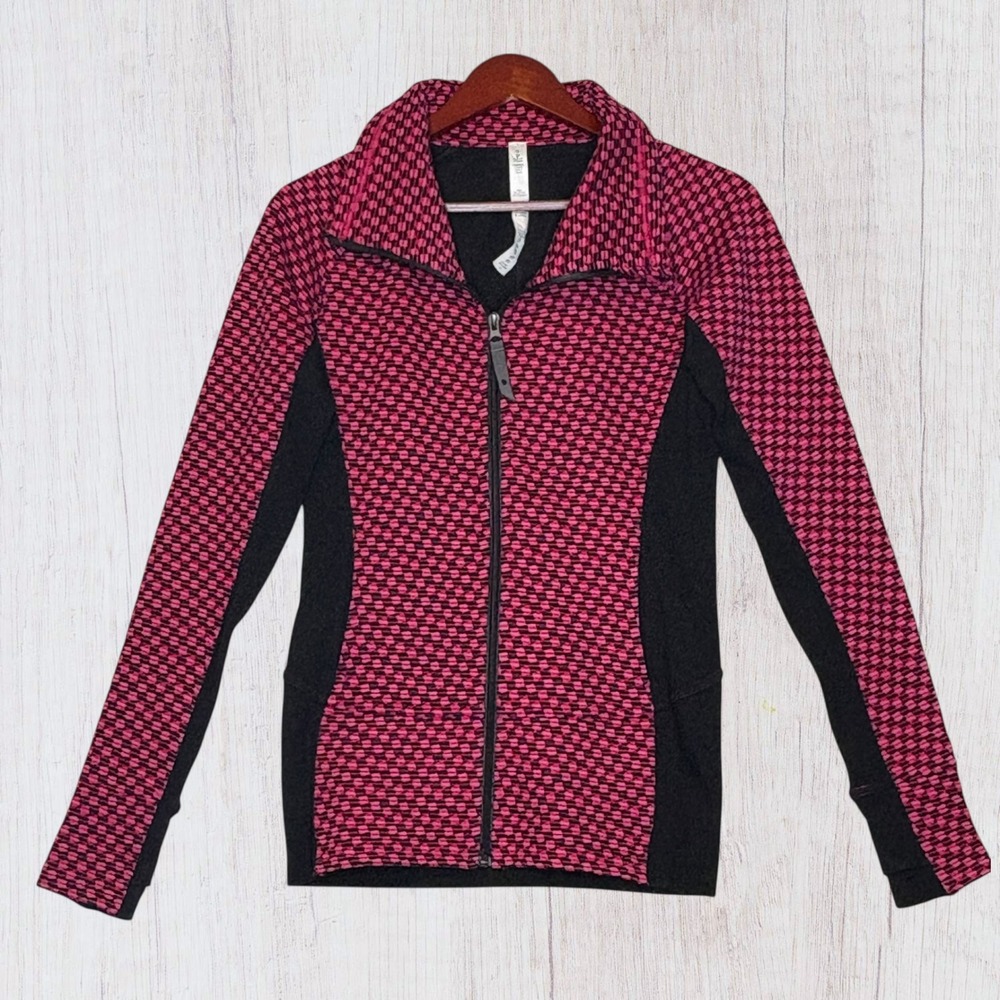 Lululemon Womens Radiant Jacket Size 4 Deep Dive Berry Rumble Black/Black W4IA1S